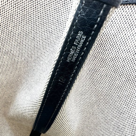 Hermes Canvas/Black Buffle Leather Garden Party 36 - Picture 11 of 11